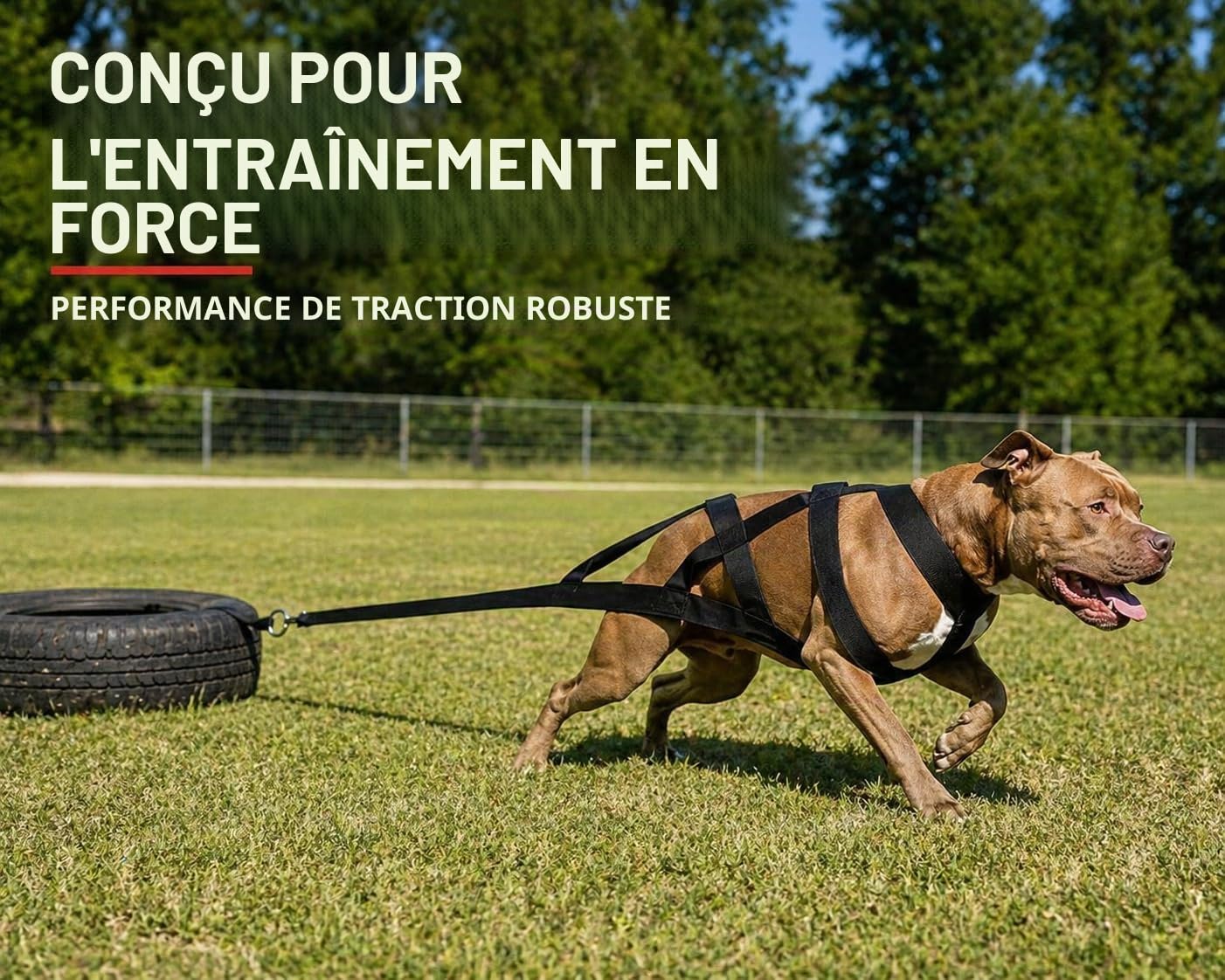 IRSTBL Harnais de traction de poids pour chien avec sifflet à ultrasons - Harnais très résistant en X pour canicross, traîneau et entraînement musculaire - Idéal pour les chiens de travail