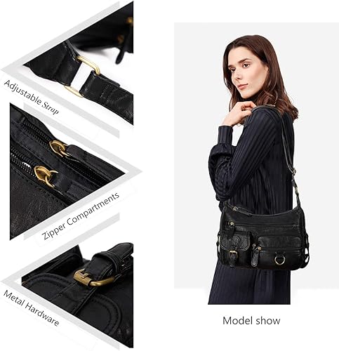 Miniatura 4 de Angel Barcelo Bolso de hombro cruzado para mujer, bolsos y bolsos de cuero suave de la PU