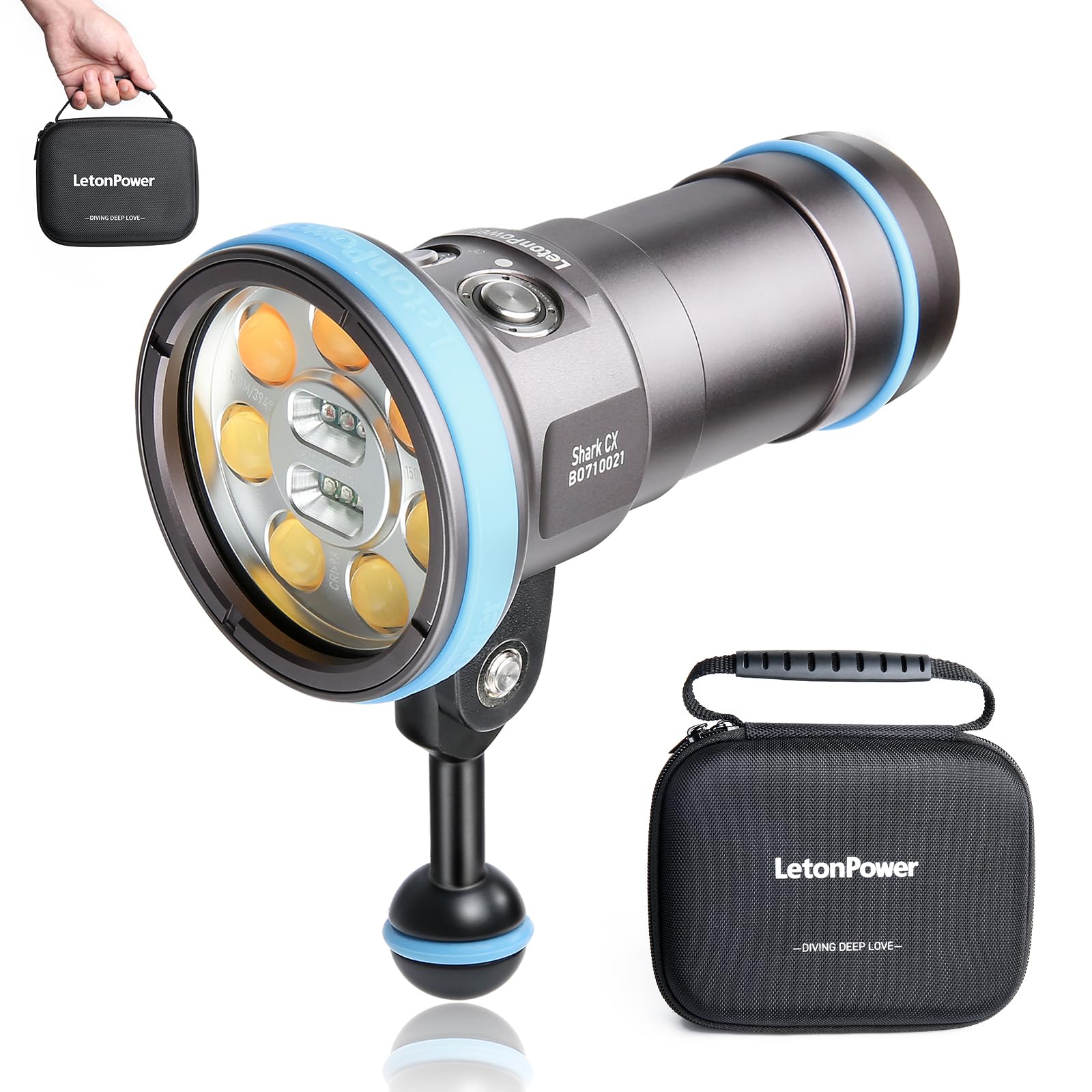 Amazon.com: LetonPower Shark CX 8000 Lumen Dive Light, 120m