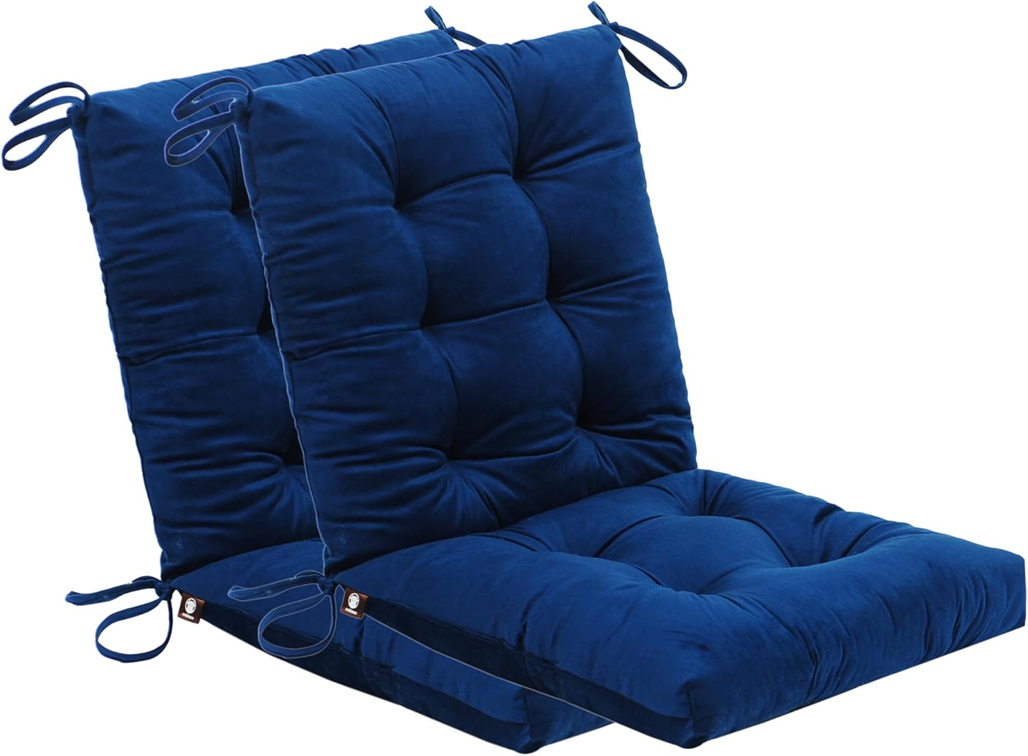 Set of 2 Outdoor Dining Chair Cushions, 37x18 inch, Water Repellent, Patio Seating Cushions, 37x18 inch, for Garden Patio Furniture (Navy Blue)