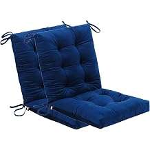 Set of 2 Outdoor Dining Chair Cushions, 37x18 inch, Water Repellent, Patio Seating Cushions, 37x18 inch, for Garden Patio Furniture Navy Blue