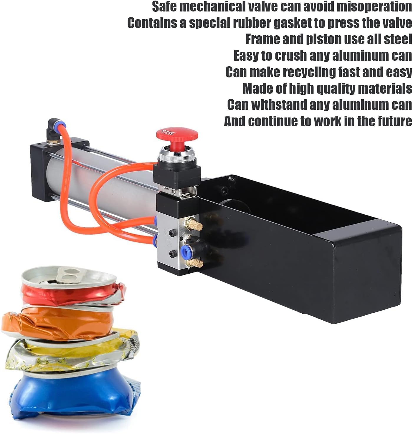 COYEUX Pneumatic Can Crusher, 12oz 16oz Pneumatic Cylinder Aluminum Can Crusher, for Recycling Aluminium Soda, Soda Beer, Coke Cans and Plastic Water Bottles