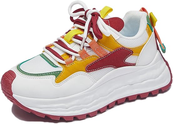 Women Fashion Colorful Platform Sneakers Comfortable Breathable Mesh Gym & Walking Shoes for Everyday