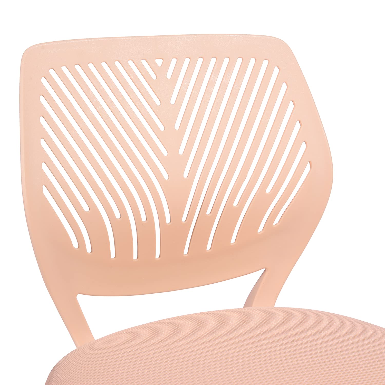 FurnitureR Chaise de Gaming Compacte, Dossier Creux en PP, Hauteur Réglable, Assise Ergonomique Pivotante en Mousse, Base en Fer à 5 roulettes, pour la Lecture, Le Dessin, Le Gaming, Candy Rose