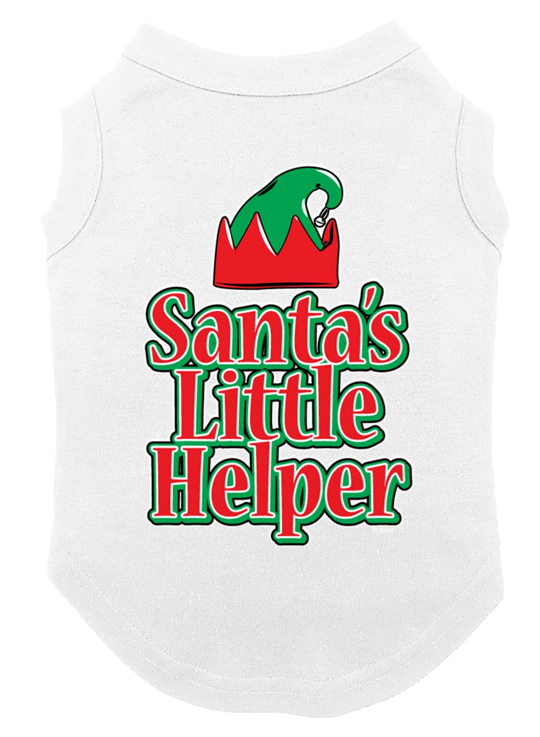 Santa's Little Helper - Elf Christmas Dog Shirt (White, X-Small)