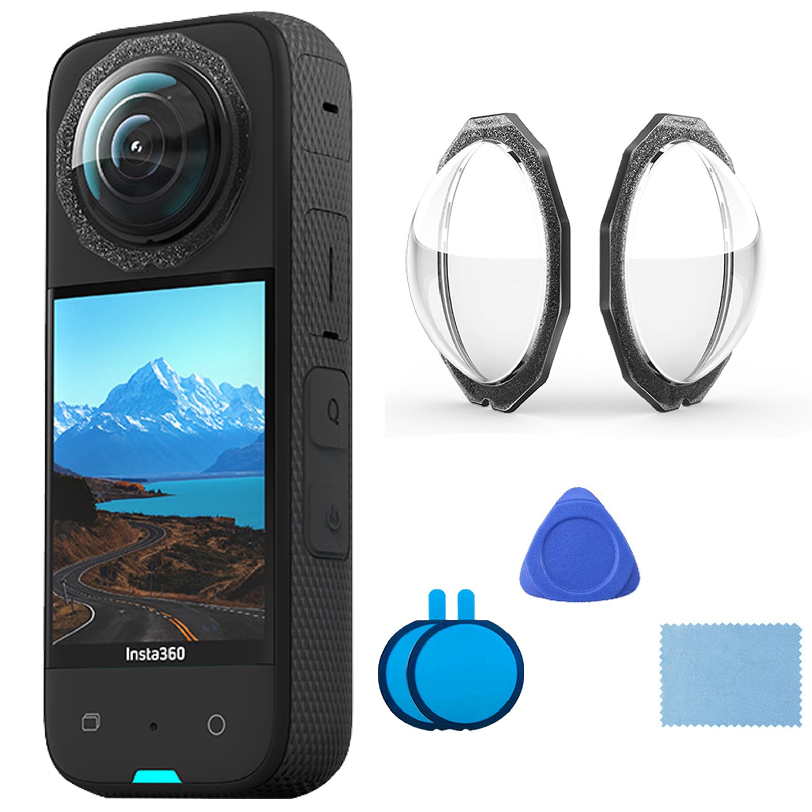 Gdraco Copriobiettivo per fotocamera insta 360 X3 Action Camera, materiale ad alta tenacità, antigraffio, pellicola protettiva per obiettivo Full HD