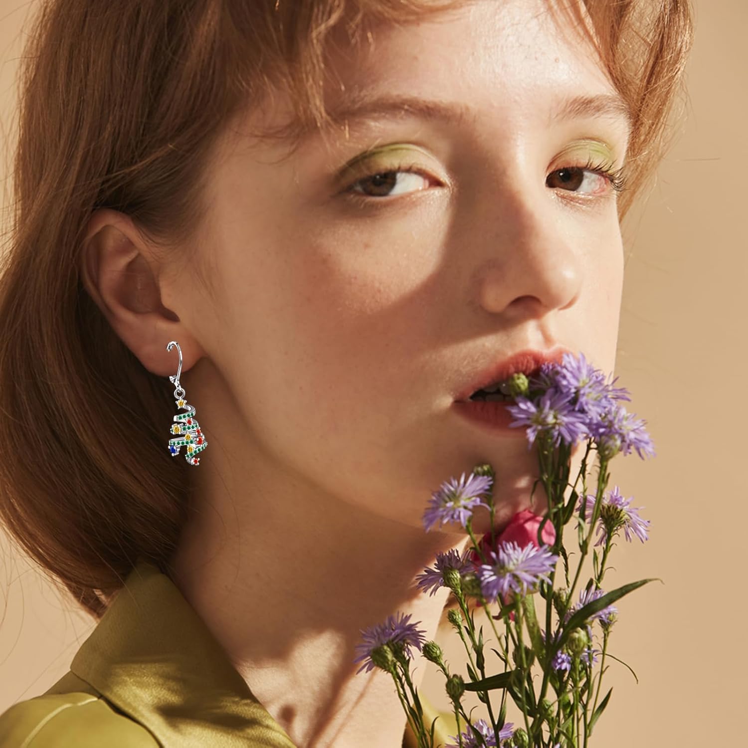 Christmas Earrings Christmas Tree/Snowflake Earrings for Women Dangle Leverback Christmas Holiday Winter Xmas Jewelry for Women - Image 2