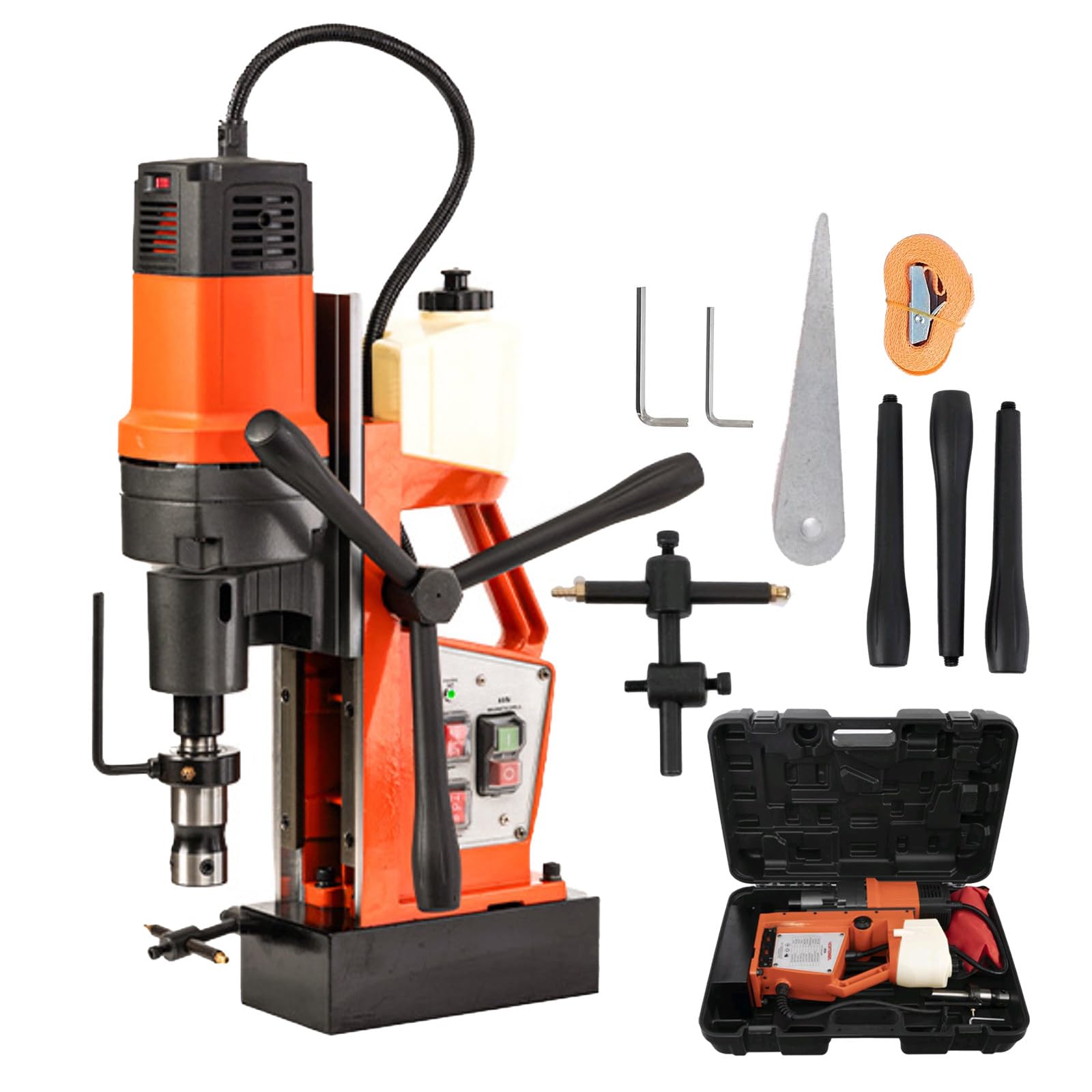 Mag Dril Press, 1100W 1.4" Boring Diameter, Power Portable Magnetic Dril, 580 PRM, Electric Driling Machine for Industrial and Home Improvement MD-60
