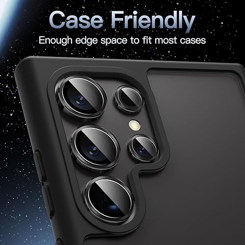 Miniatura 7 de JETech Protector de lente de cámara para Samsung Galaxy S24 Ultra, cubierta de anillo individual de metal de vidrio templado 9H, bandeja de fácil