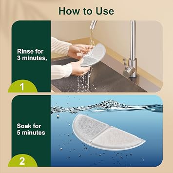 Gimars Cat Water Fountain Filters,8 Pack Replacement Filters with 8 Pack Pre-Filter Sponges Pet Fountain Filter Fit for CYD008 Automatic Pet Water Fountain for Cats and Dogs
