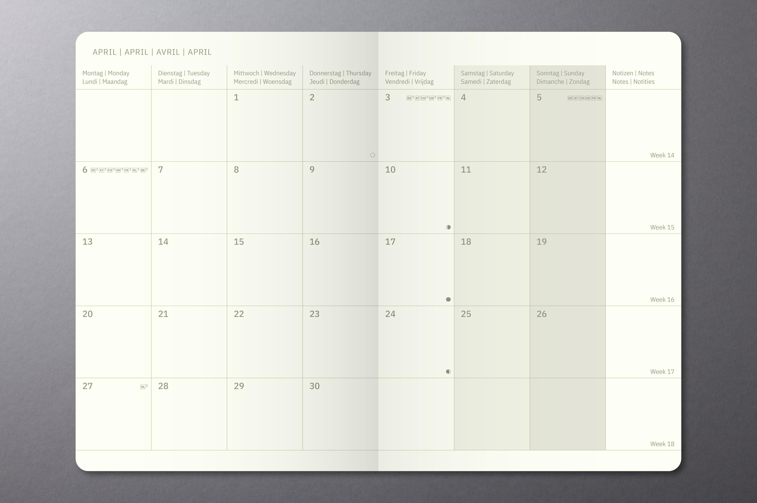SIGEL C2685 Monats-Kalenderheft Conceptum 2026, ca. A6, , schwarz: Agenda Conceptum, Classic, Softcover