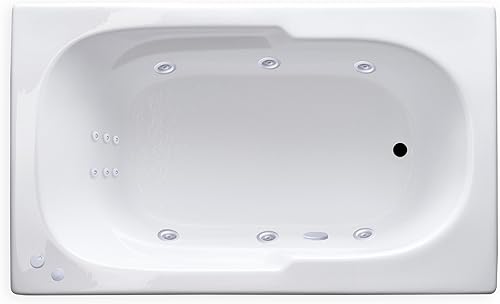 Miniatura 4 de Carver Tubs - AR6036 - Bañera de hidromasaje de acrílico moderna para dos personas, con calefacción 12 Jet - con reposabrazos - Bañera rectangular