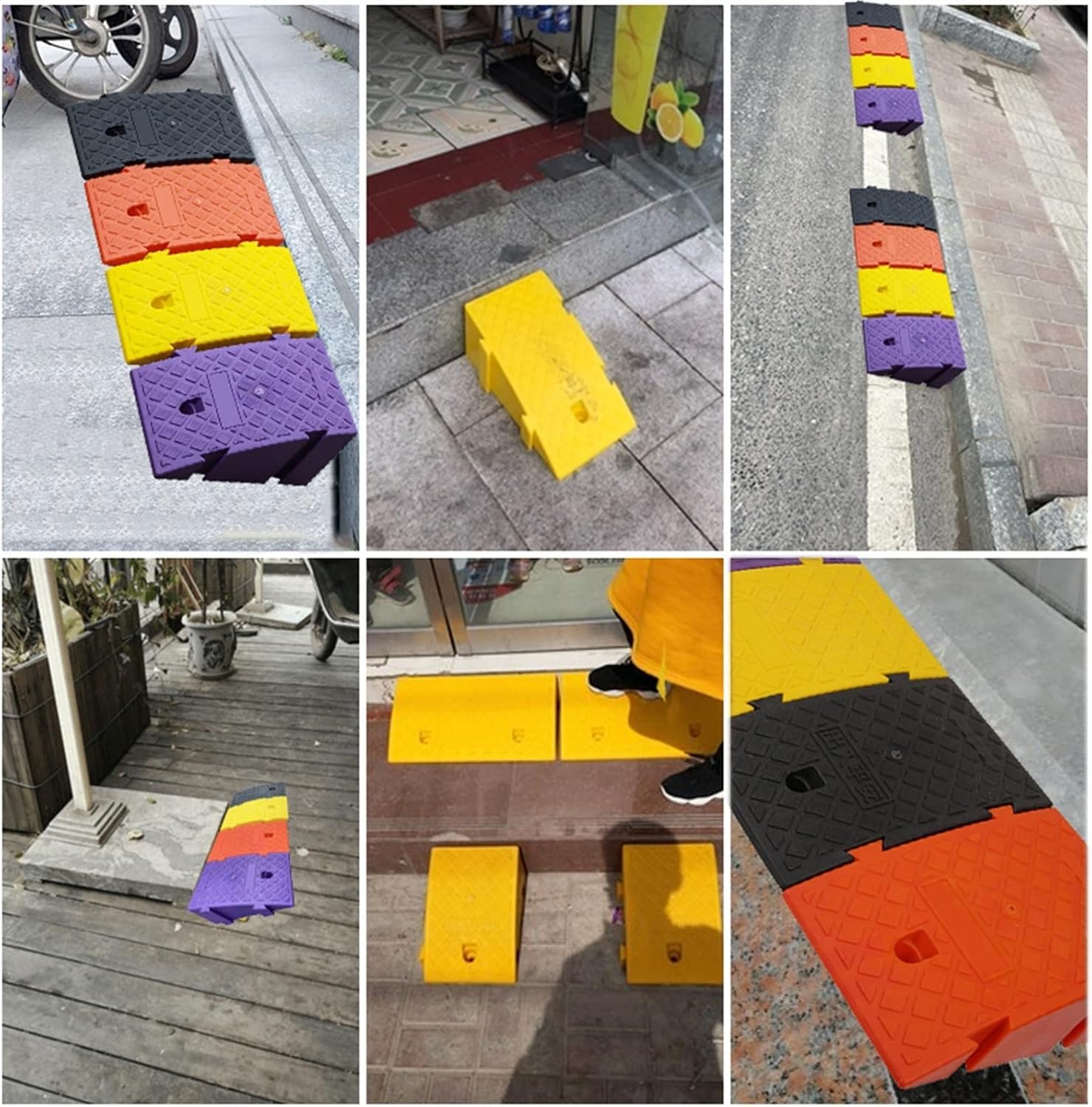 Car Vehicle Threshold Ramp,Plastic Car Ramp,Access Ramps Sidewalk Slope for Sidewalk Car Scooter Bike Motorcycle (Color : Orange, Battery *1 : 25 * 45 * 19cm)
