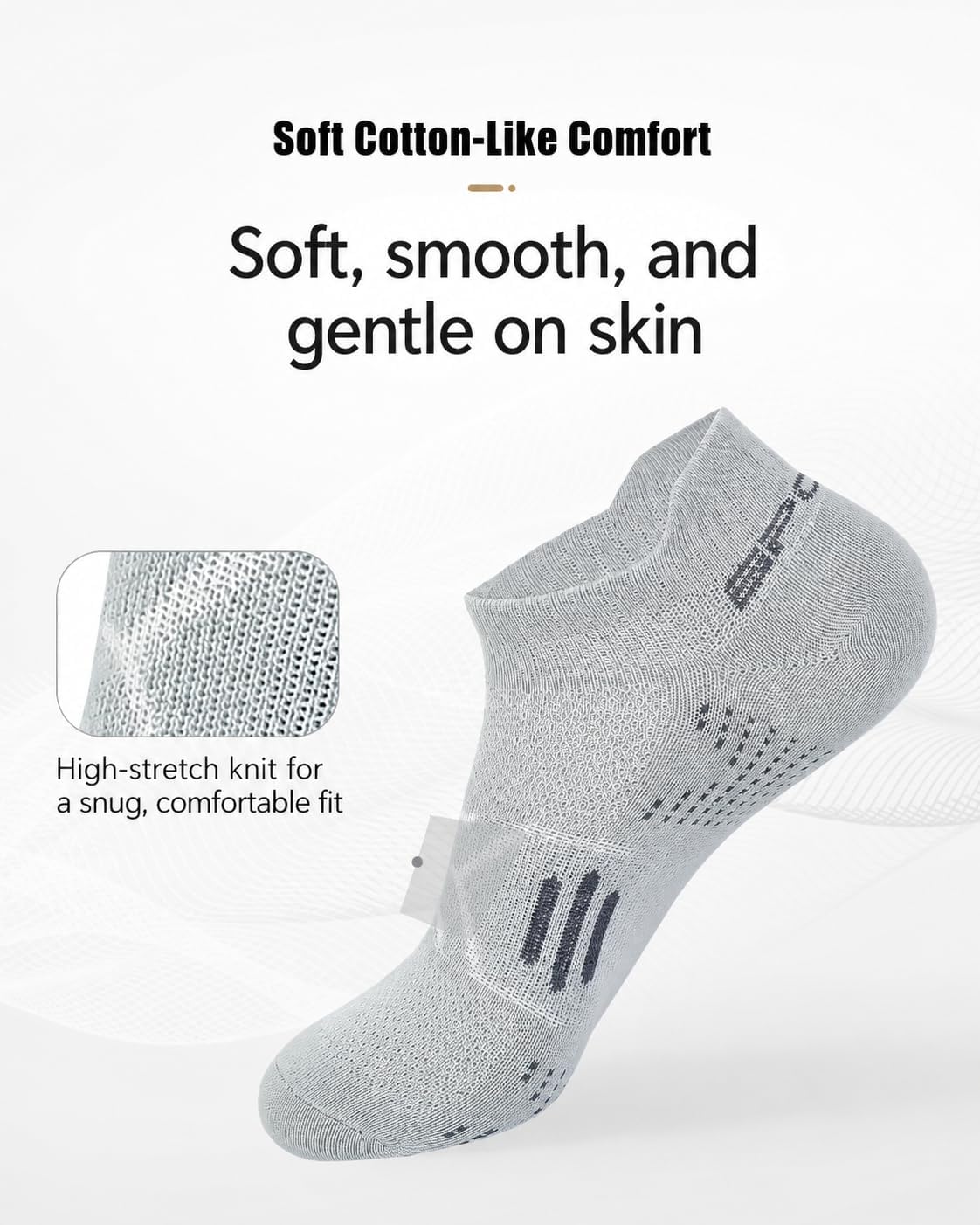 No Show Socks for Women, Running Breathable Lightweight Non-Slip Moisture Wicking Athletic Ankle Socks for Summer