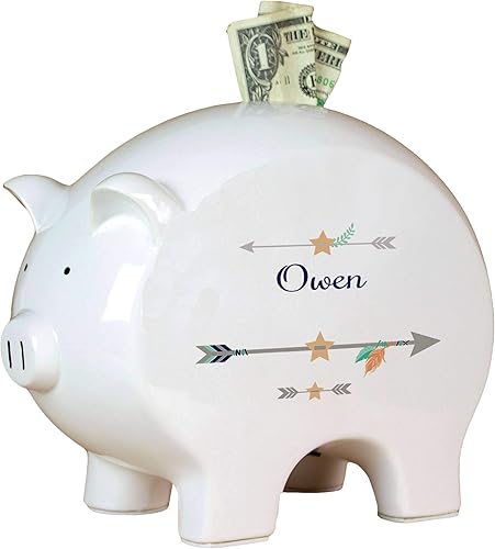 Hucha de flechas tribales personalizada para niño