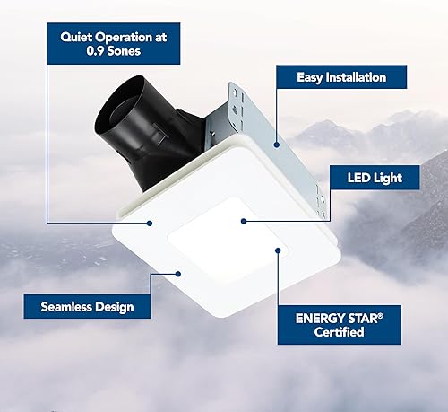 Miniatura 2 de Broan-NuTone HD80L - Ventilador de ventilación resistente para baño y hogar luz incandescente de 100 vatios 80 CFM blanco mate