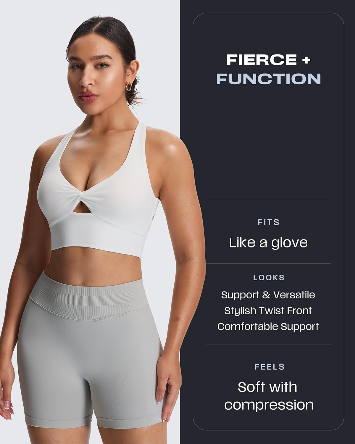 Aoxjox Women's Workout Sports Bras Twist Front Fitness Training Gym Bra Yoga Crop Lola Tank - Image 4