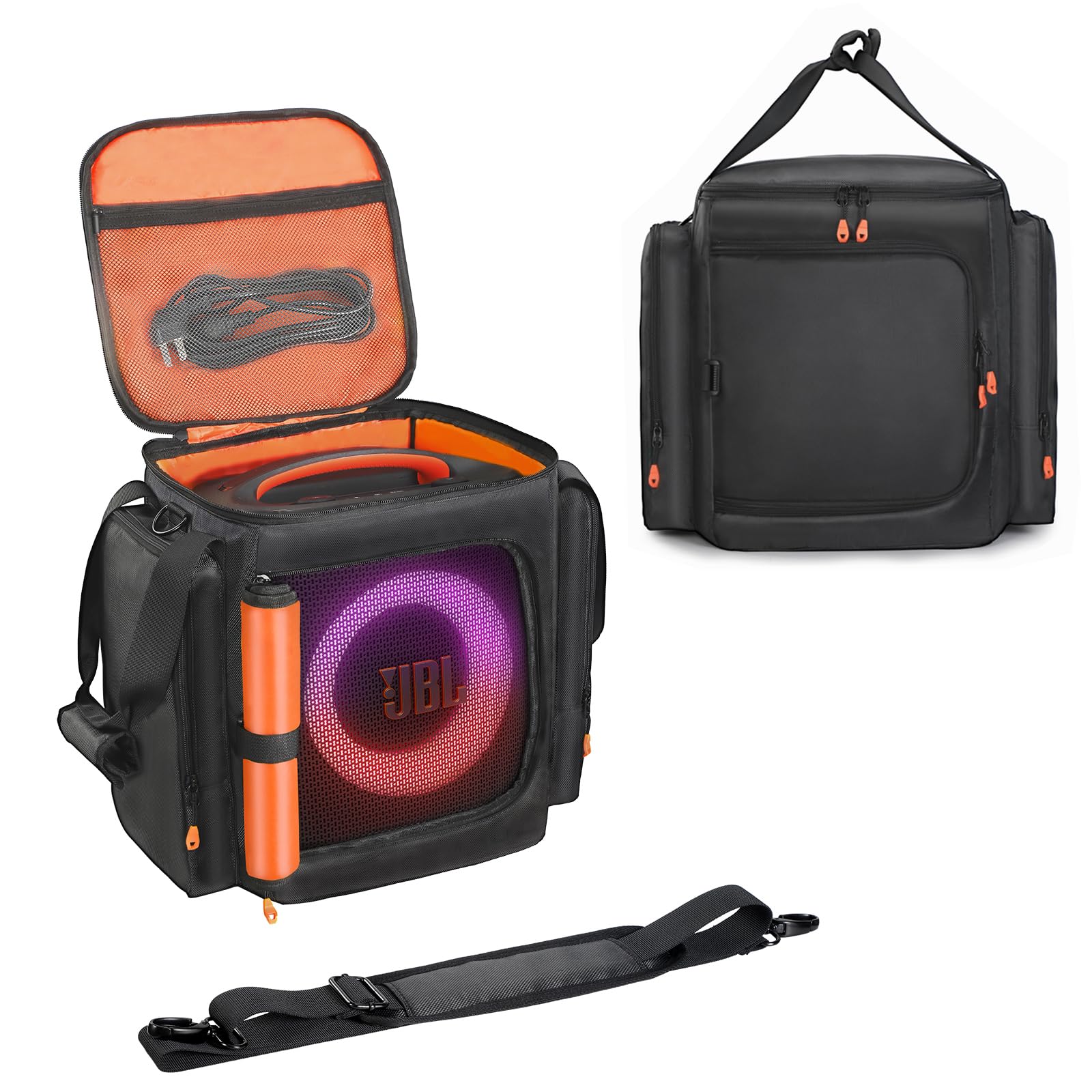 Głośnik podróżny torba na ramię kompatybilna z JBL Partybox Encore Essential/Essential 2, torba do przenoszenia z bocznymi kieszeniami na przenośny głośnik i akcesoria