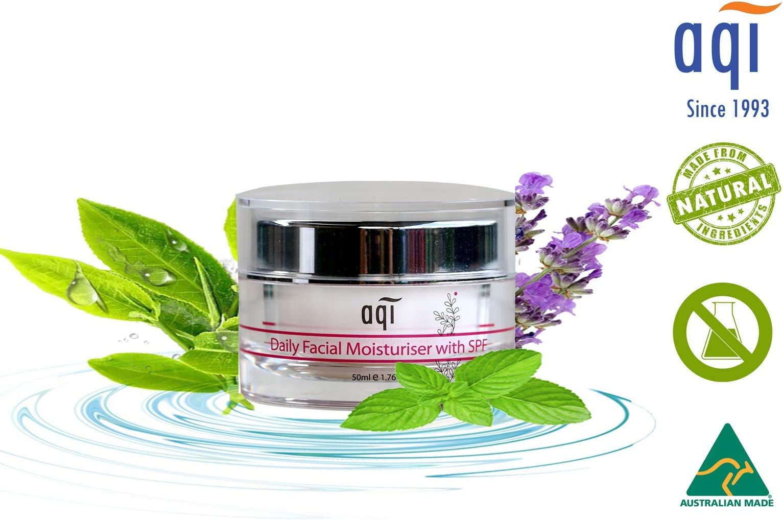 AQI Face Cream & Neck Cream with Sodium Hyaluronate, Omega 6 & Beta Glucan | Daily Facial Moisturizer | for Sensitive, Dry & Irritated Skin for Women & Men - 1.7 fl oz