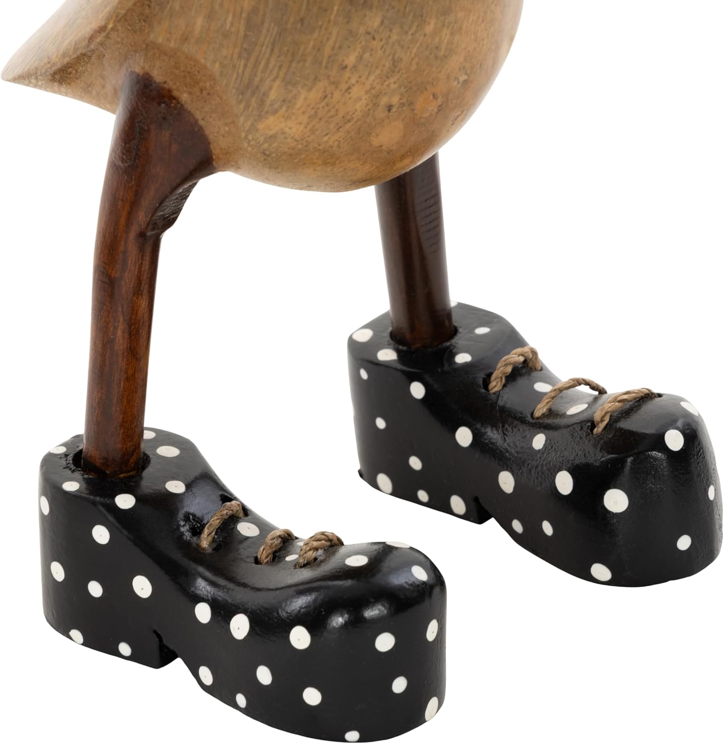 Deco 79 Bamboo Wood Duck Decorative Sculpture Home Decor Statues with High Heels and Boots, Set of 2 Accent Figurines 17", 12"H, Brown