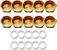 Vista 8 de 4 tapas de tubo de latón, accesorio de tubería de rosca hembra NPT de 3/8 pulgadas, tapón de cabeza hexagonal, accesorio de plomería con junta