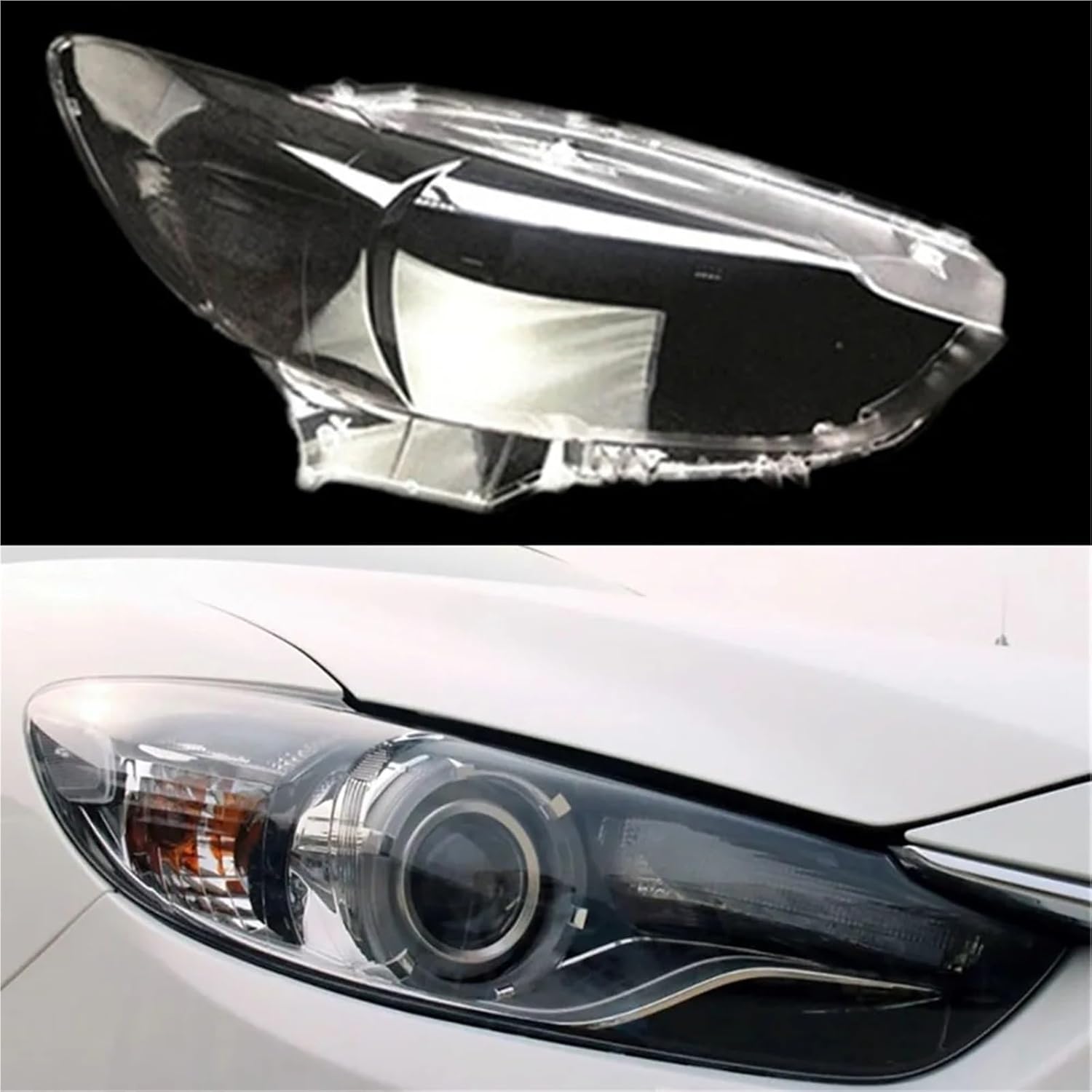 Compatible for Mazda 6 for Atenza 2013-2016 Headlight Cover Headlamp Lamp Shell Lampshade Transparent Shade Replace Original Lens Plexiglass(A Piar) (Rigth)