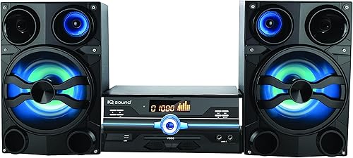 IQ Sound IQ-9000BT - Sistema de audio de alta fidelidad de 160 W con Bluetooth, compatible con DVD/CD/MP3/WMA, USB, radio FM, pantalla LED, luces de