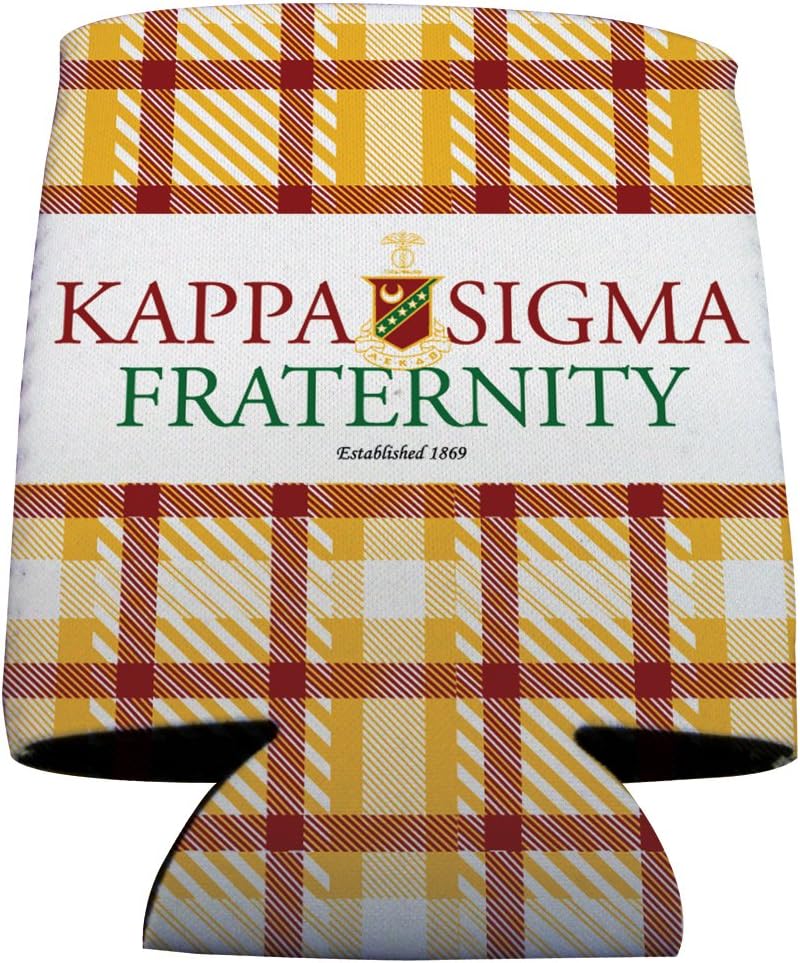VictoryStore Can and Beverage Coolers - Kappa Sigma, Plaid Design, Set of 6