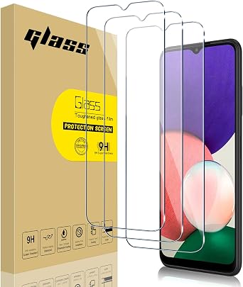 A22 5G Glass Screen Protector - [2.5D Round Edge] [9H Hardness] [High Definition] [Bubble Free] [Anti-Scratch] For Samsung Galaxy A22 SM-A226B SM-A226BRN 5G /Boost Celero 5G Tempered Glass Screen Protector 3 Pack Not Fit for A22 4G