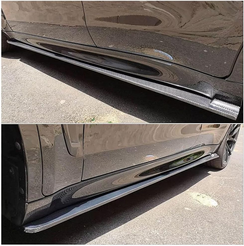 Carbon Fiber Car Side Door Body Skirts Fit for BMW X5M F85 X6M F86 F15 F16 2014-2018 M-TECH M-Sport Side Skirt Bodykit Under Door Rocker Panels Valance Extension Lip