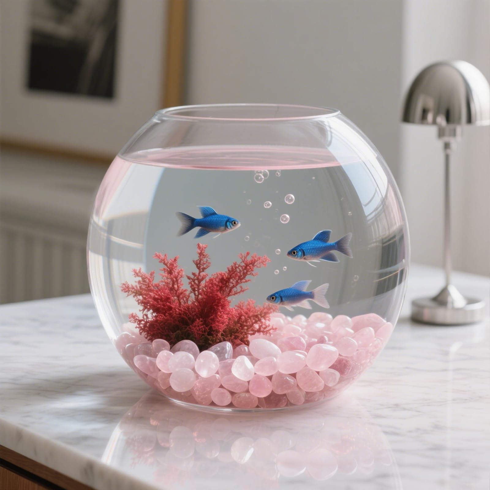 435 g de gravier décoratif pour aquarium - Rose quartz écrasé - Cristal naturel - Poli - Forme irrégulière - Vase - Pierres juteuses