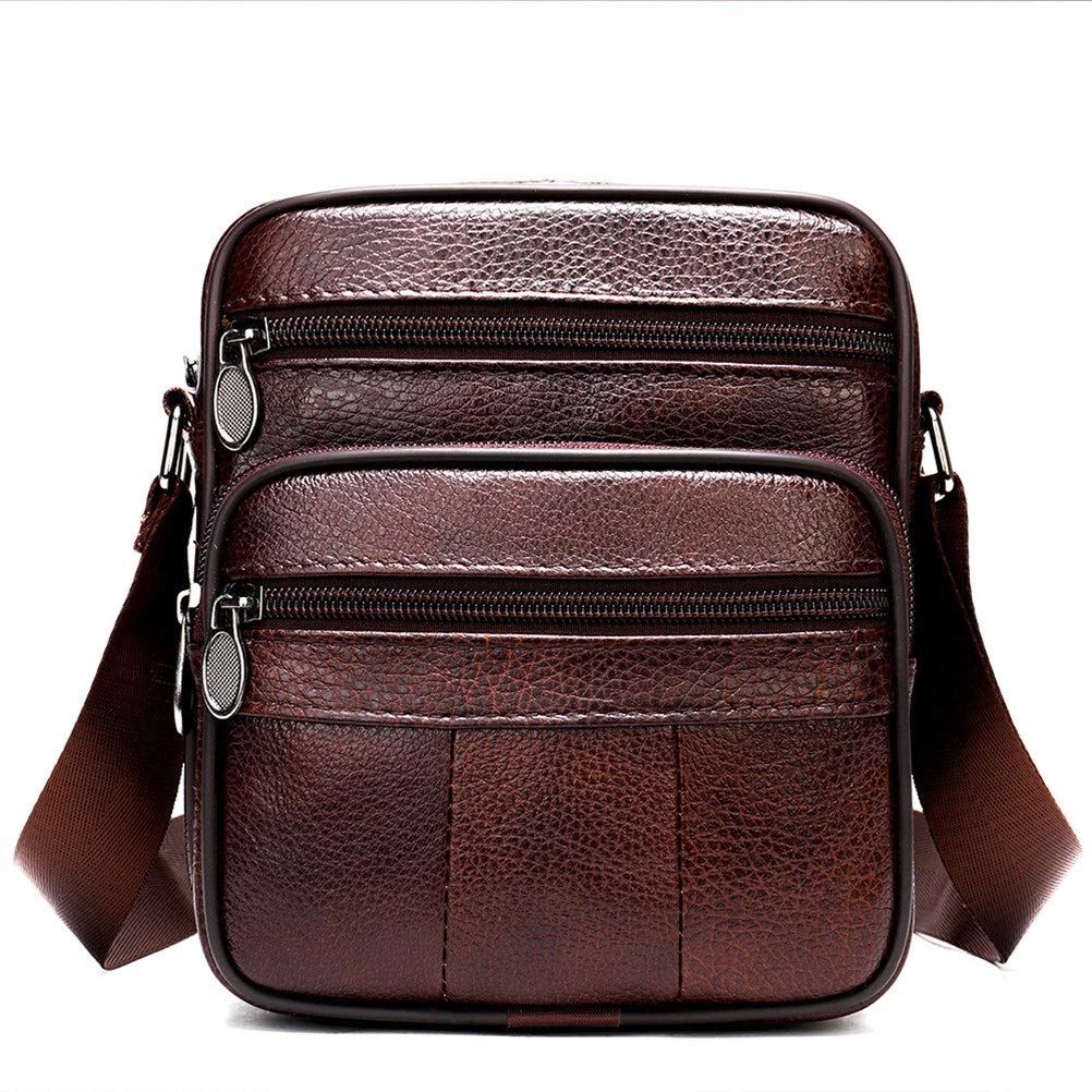 Petit vertical messenger bag multifonction en cuir pour sports de plein air et business