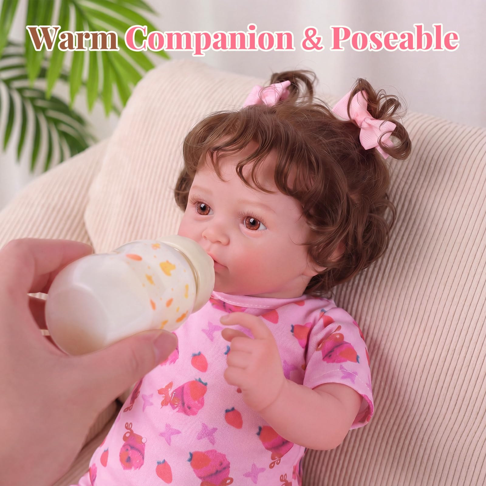 BABESIDE Reborn-Baby 20 Zoll Mädchen, Lebensechte Babypuppe Offene Augen | Realistische Reborn Puppe mit Weichem Stoffkörper und Vinylgliedmaßen, Zubehör Set, Geschenk für Kinder ab 3 Jahren