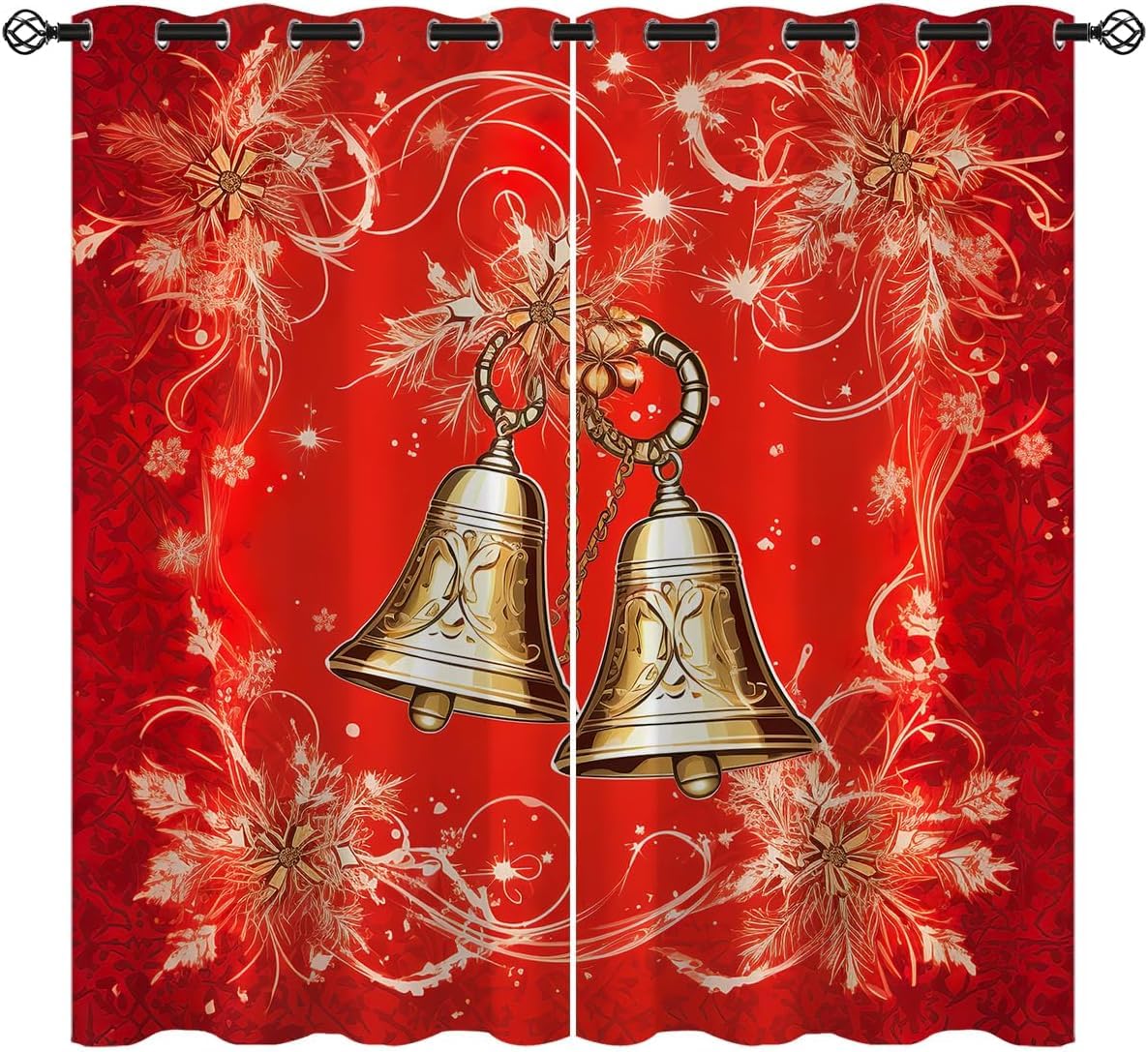 Vorhänge Schlafzimmer 3D Weihnachten 220X215 cm (B + H) Vorhang Gardinen Blickdicht Mit Ösen Thermovorhang Lichtdicht Für Wohnzimmer Schlafzimmer Kinderzimmer/Uv-Schutz-43020563
