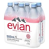 Vista 23 de Agua de manantial Evian natural, botellas de 33.8 oz
