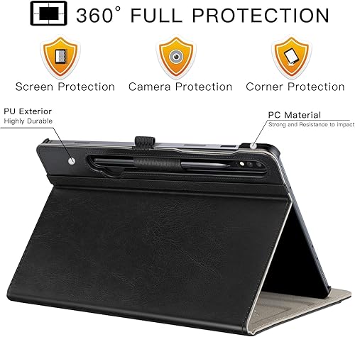 Miniatura 3 de ZtotopCases Funda para Samsung Galaxy Tab S10 Plus 2024S9 PlusS9 FE Plus 5G 12.4 pulgadas 2023, funda de piel sintética premium con correa de