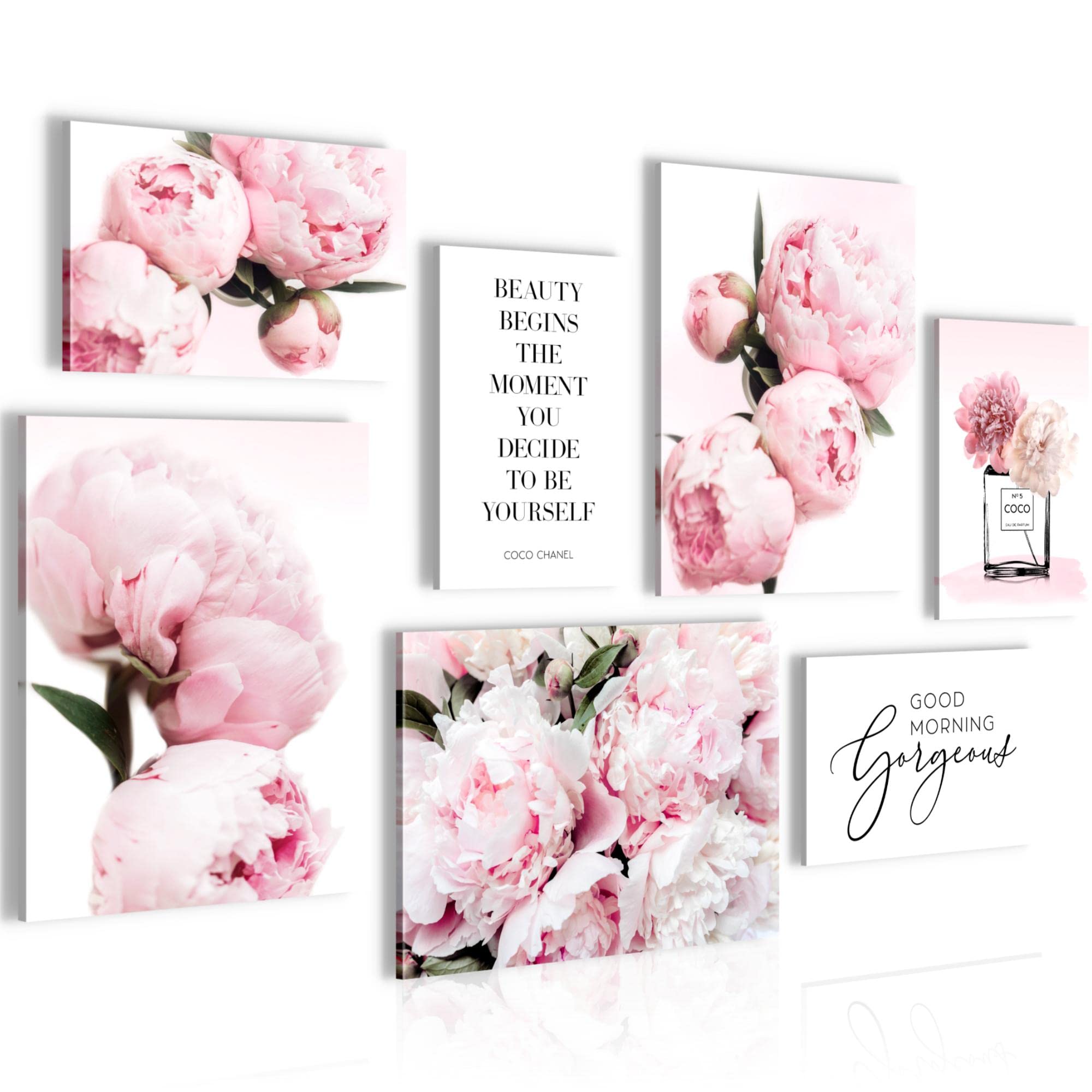 urando Quadro Rotondo Fiori Peonie 80x80 c 1 Pezzo Stapa su Tela