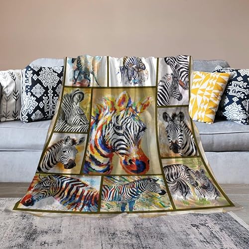 Feorafei TANZHEN-8HRZ4RYTEZO6 Zebra Blanket Wild Animals Print Throw Blankets For Couch Sofa Bed Stuff Decor Lightweight Soft Cozy Fleece Plush Flannel Bedding thumb #4