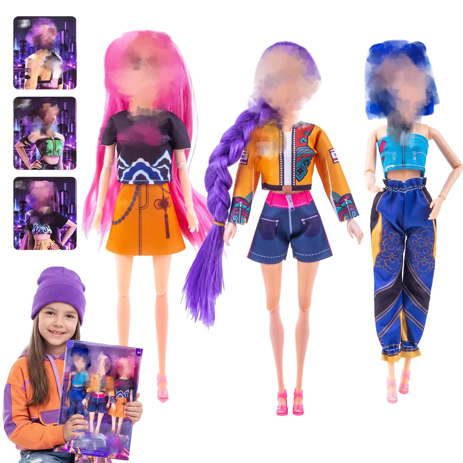 Kids Toys Hunter Figures, Cute Dolls & figurine with Movie Pop Singer Idol Collectible Models Set Anime Action Figures Fan Merch for Display Desk Decor Carnival Christmas Birthday Gifts