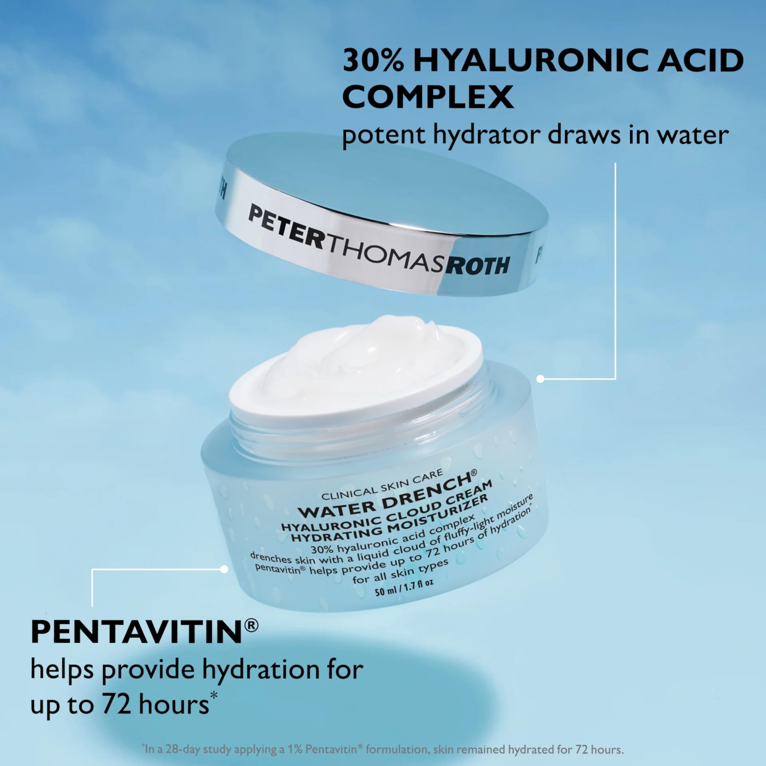 Peter Thomas Roth Water Drench® Essentials 2-Piece Set – Hyaluronsäure Feuchtigkeitsset mit Cloud Cream & Eye Patches – Intensive Hydration für Gesicht & Augen – Anti-Aging Pflege