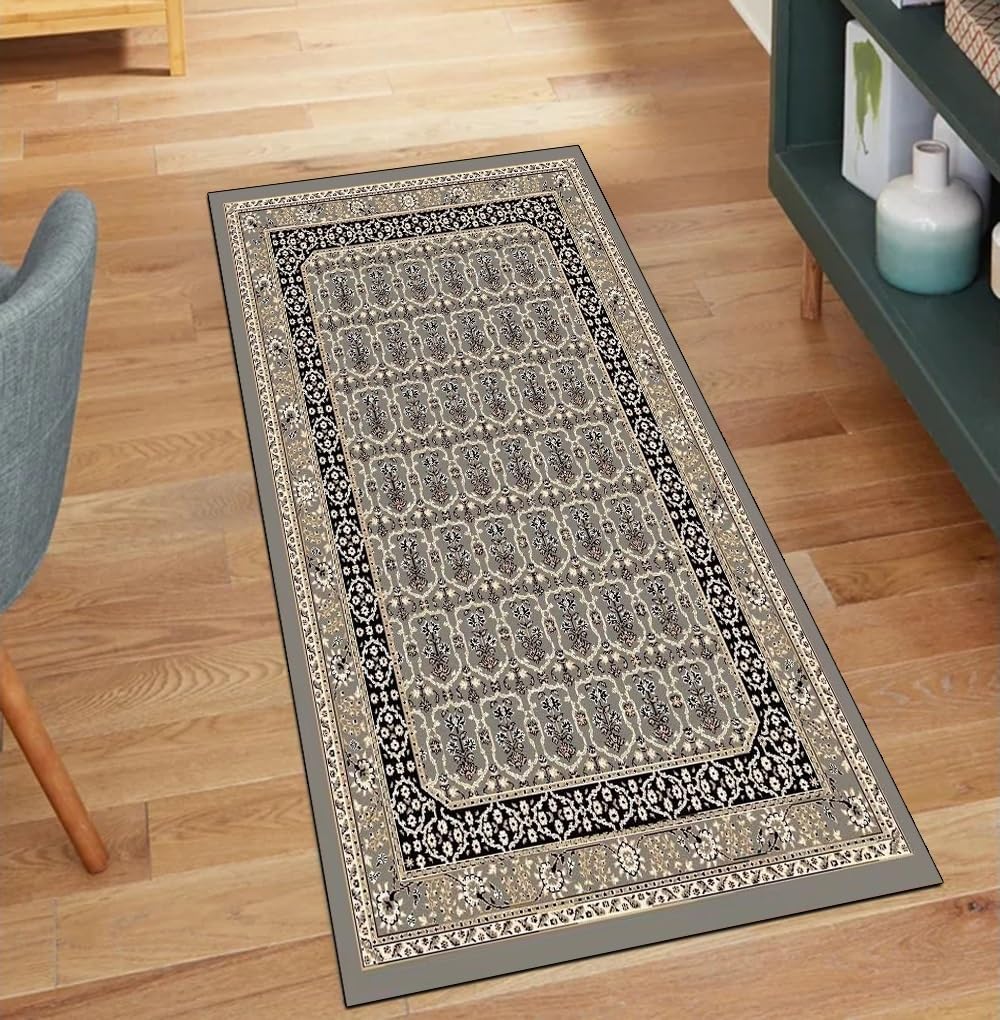 Alfombra larga para cocina y pasillo en color gris decorativo de 70x180 cm