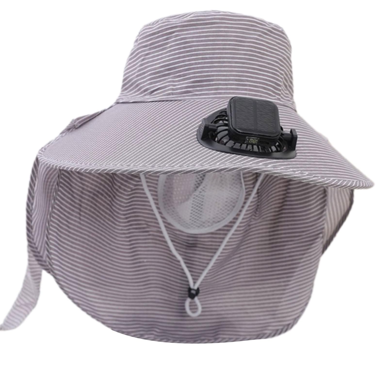 YUXITA Solar Powered Cooling Fan Hat With 3 Winds Speed and Rechargeable Battery For Outdoor Activity TeaPicking And Hiking