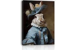 Funny Bunny Picture Gothic Wall Art for Spooky Room Decor