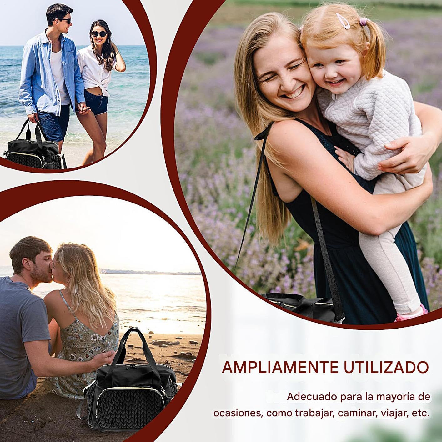 Genérico Borsa per pannolini da viaggio, borsa per pannolini per bambini - Borsa per pannolini di grande capacità astuccio per ciuccio,Forniture per bambini riutilizzabili, accessori da viaggio per