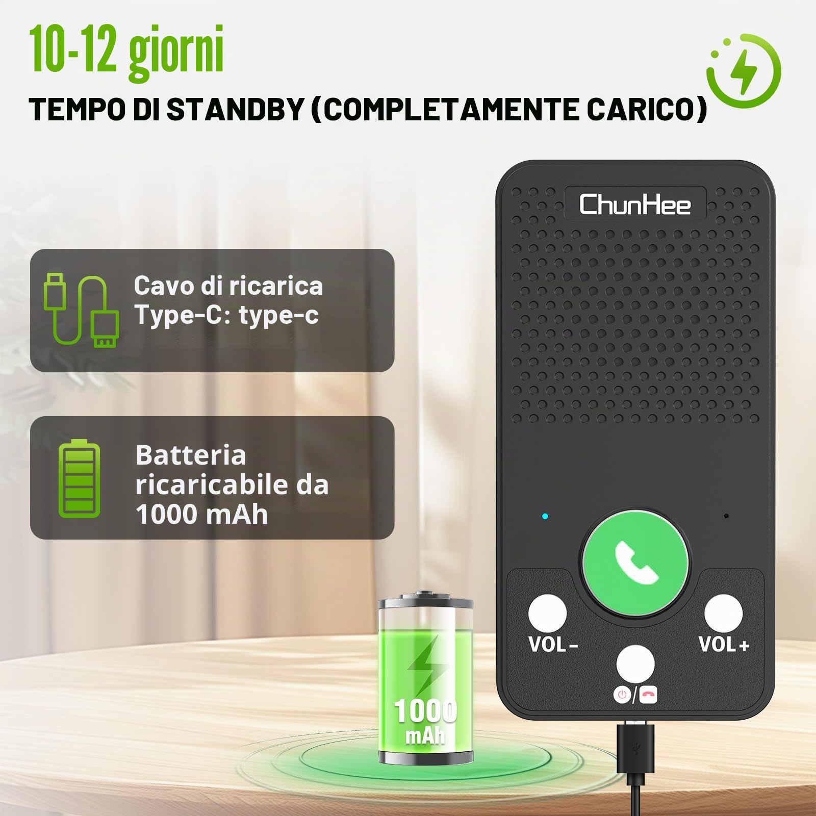 ChunHee Citofoni Wireless System per la casa, Full Duplex Room to Room Communication Wireless Citofono per casa, giardino, garage, al piano superiore, affari, uffici (confezione da 2)