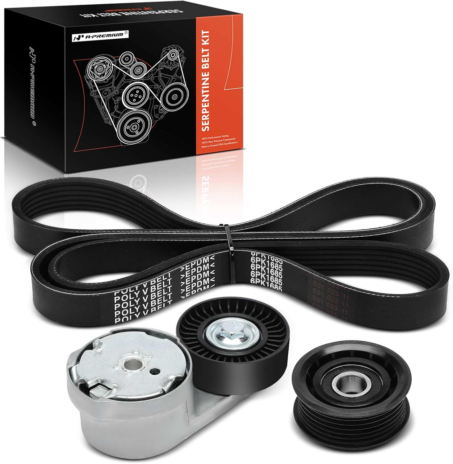 A-Premium Engine Serpentine Belt Drive Kit w/Tensioner & Idler Pulley Compatible with Jeep Grand Cherokee 2016-2022, Grand Cherokee L 2021-2022, Grand Cherokee WK & Dodge Durango, 3.6L