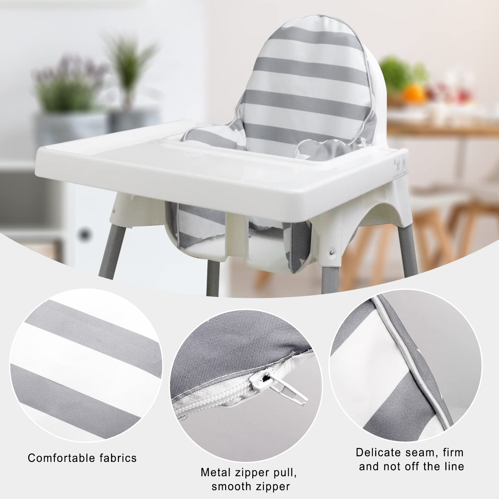 LLHQAMT Cushion for High Chair Chair Pad IKEA Antilop Highchair, Seat Pad, Built-in Inflatable Cushion, Soft and Comfortable - Image 3