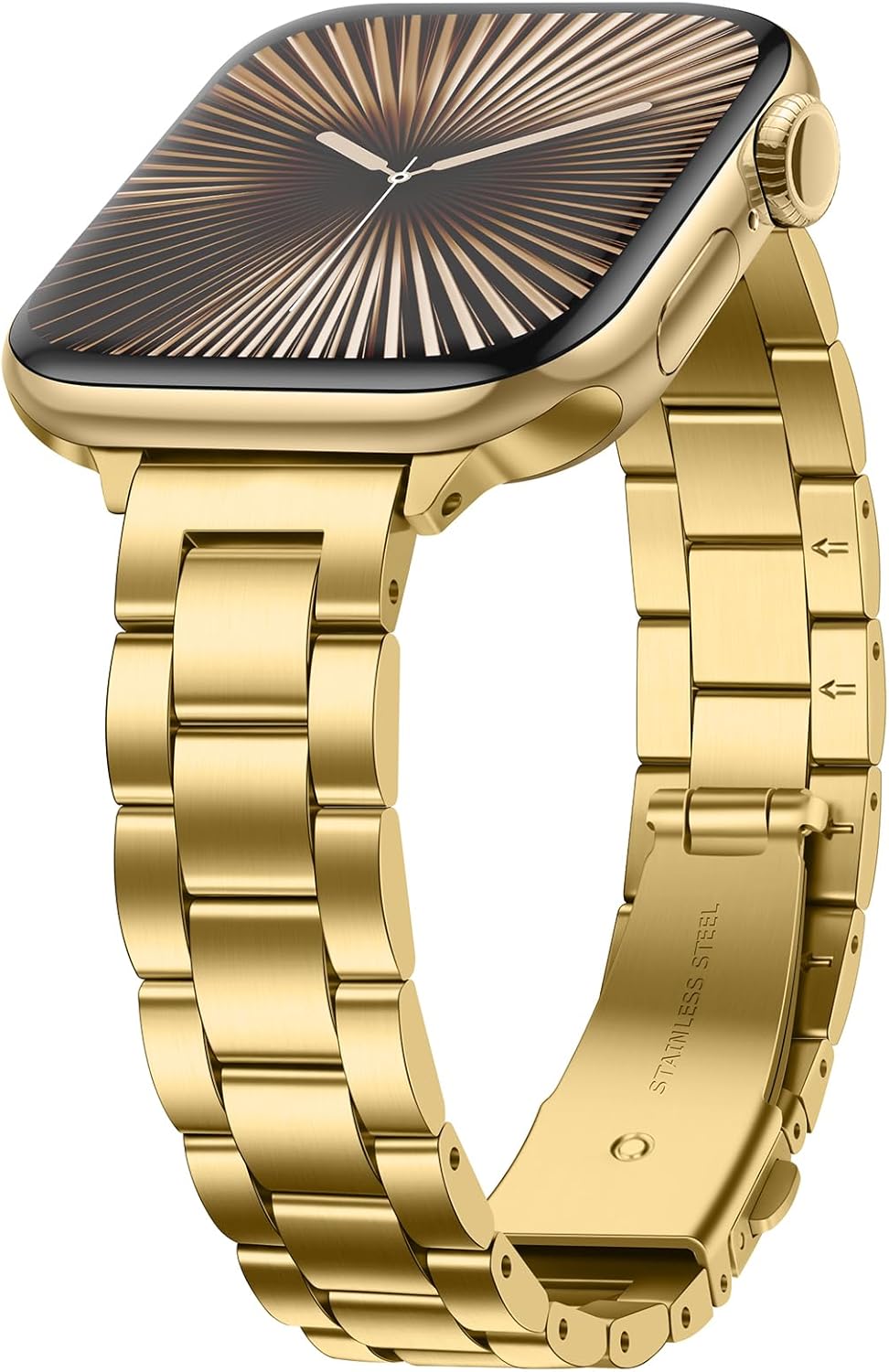 Anlinser Bands Compatible with Apple Watch Band 49mm 46mm 45mm 44mm 42mm, Women Slim Stainless Steel Metal Strap for iWatch Ultra 2 Series 10 9 8 7 6 5 4 3 2 1 SE (Gold)