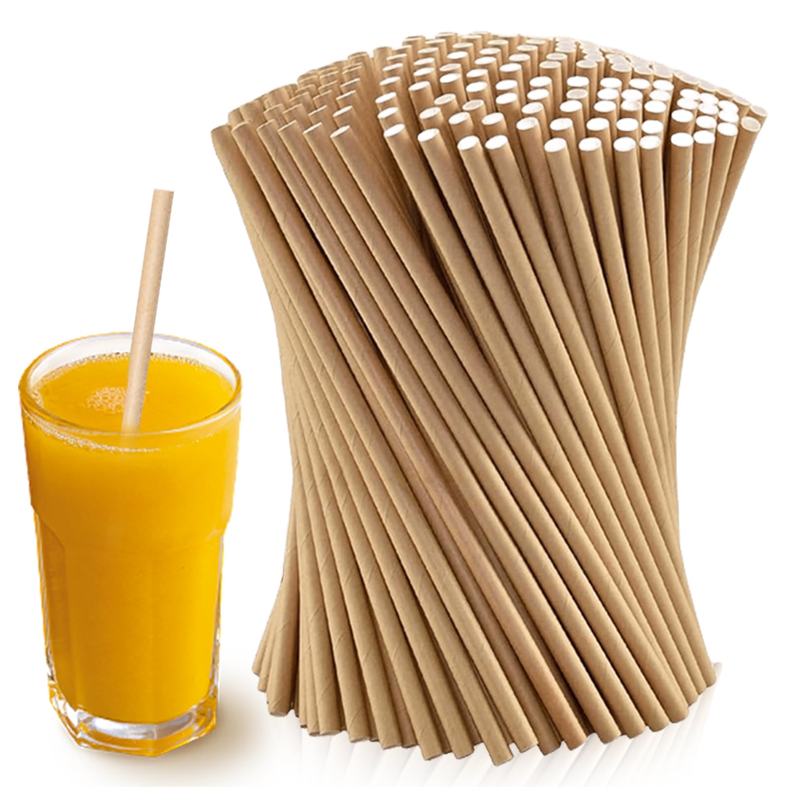 Pailles en papier kraft 19,7 cm pour remplacer le plastique