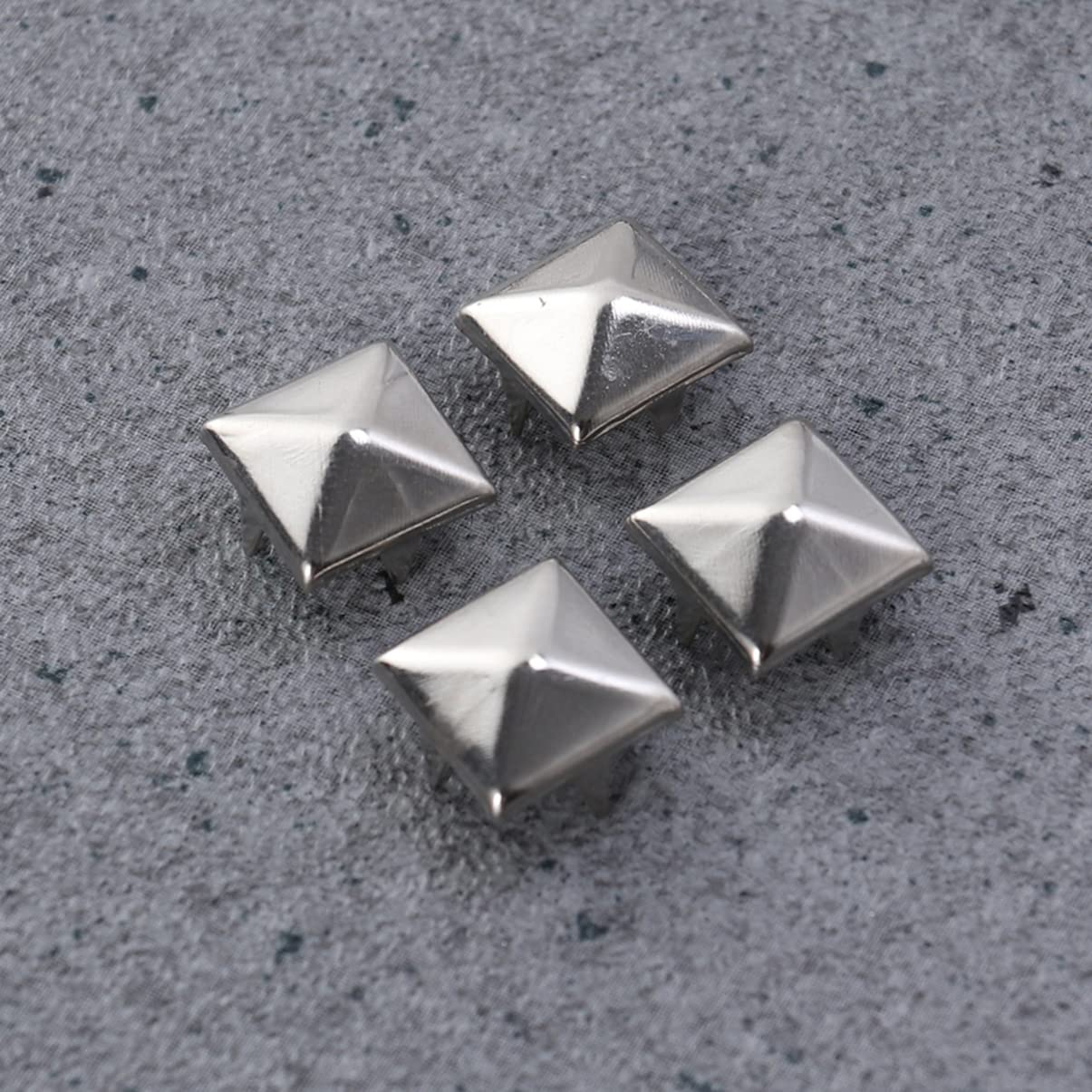 LIFKOME 200Pcs Silver Square Rivet Metal Studs Spikes Nail for DIY Punk Clothing Accessories for Shoes Belts and Decor